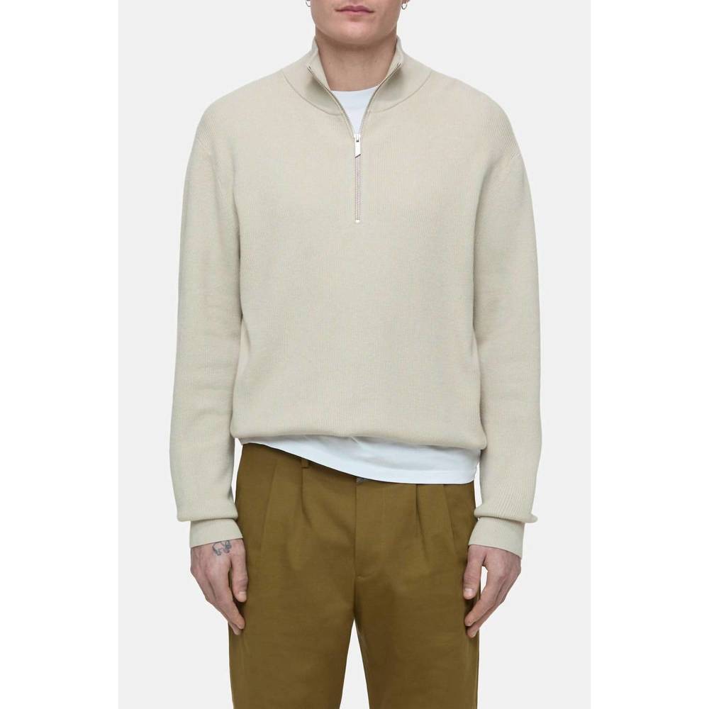 NEW CLOSED men's half zip pullover top in tonka beige